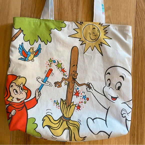 Vintage Casper The Friendly Ghost Cute Reversible Tote Bag Medium Size - Picture 2 of 5